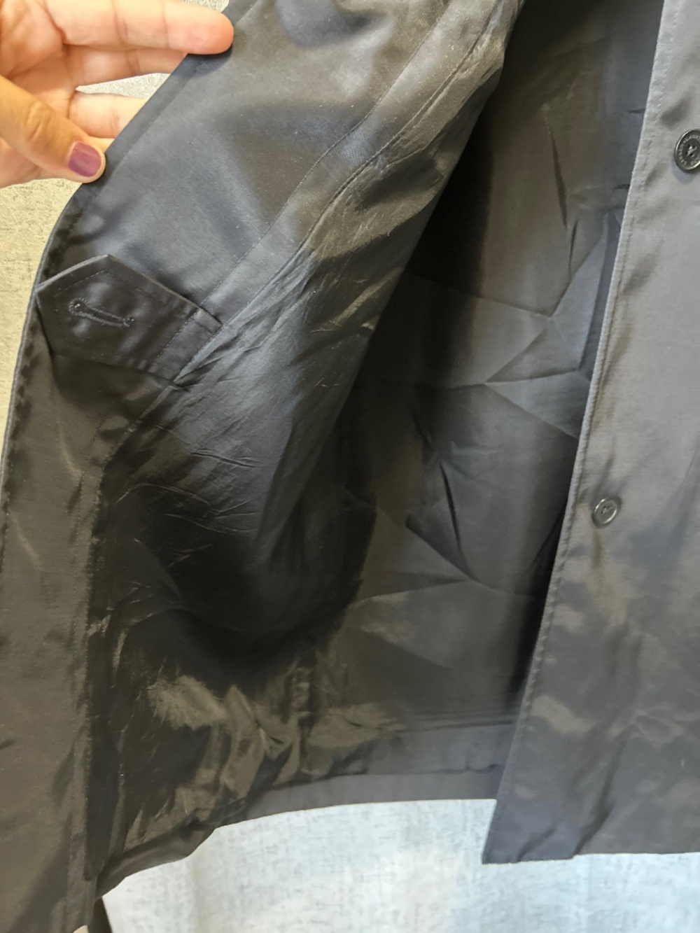 LAUREN RALPH LAUREN BLACK TRENCH COAT SIZE SMALL - Picture 7 of 16